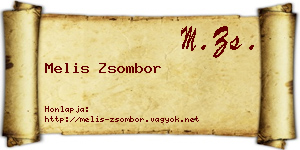 Melis Zsombor névjegykártya